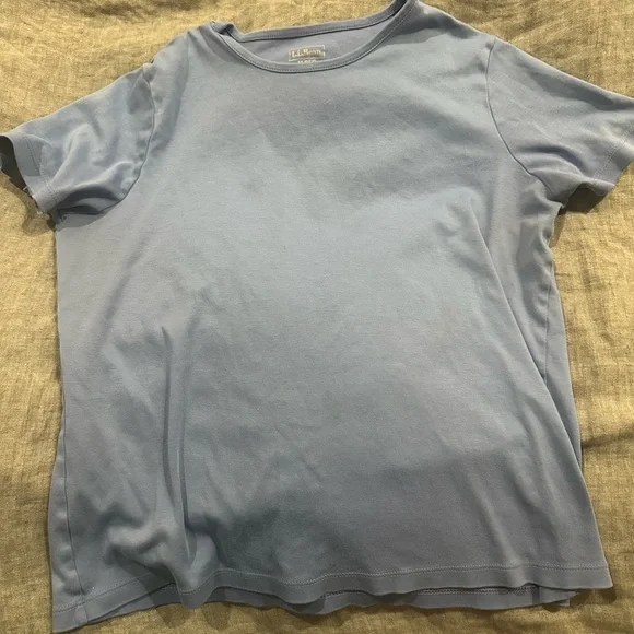 L.L. Bean Blue Cotton T-Shirt - Picture 1 of 4